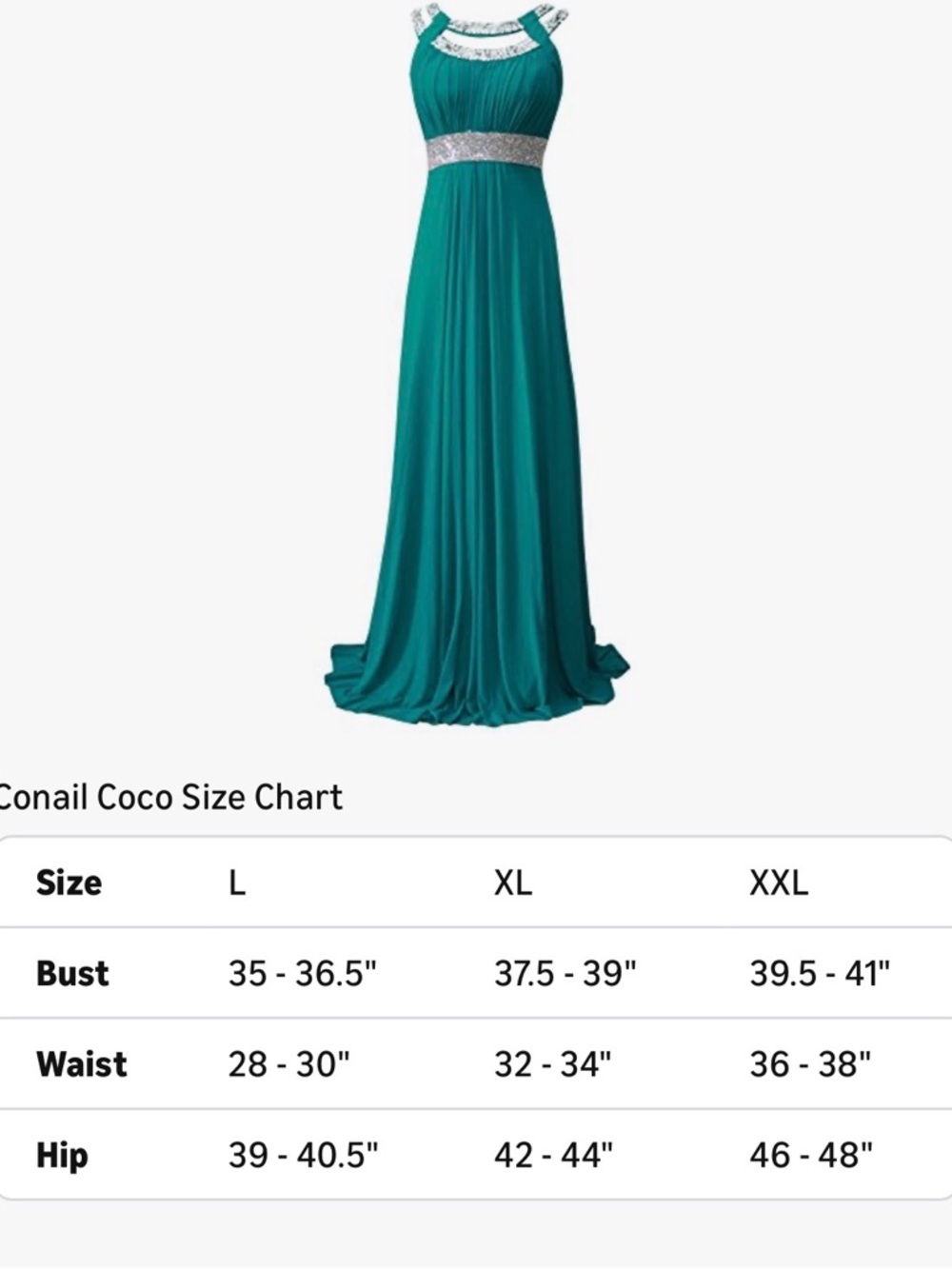 Coco Teal Embellished Waist Evening Gown - Picture 8 of 11